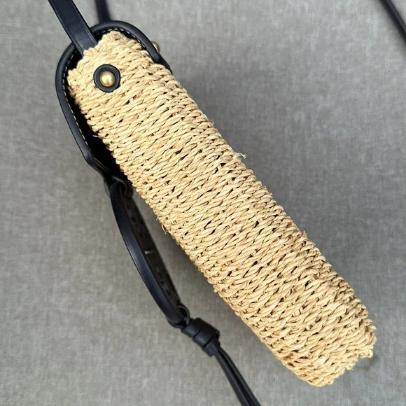 TORY BURCH Miller Straw Phone Crossbody - Midnight - Picture 7 of 16
